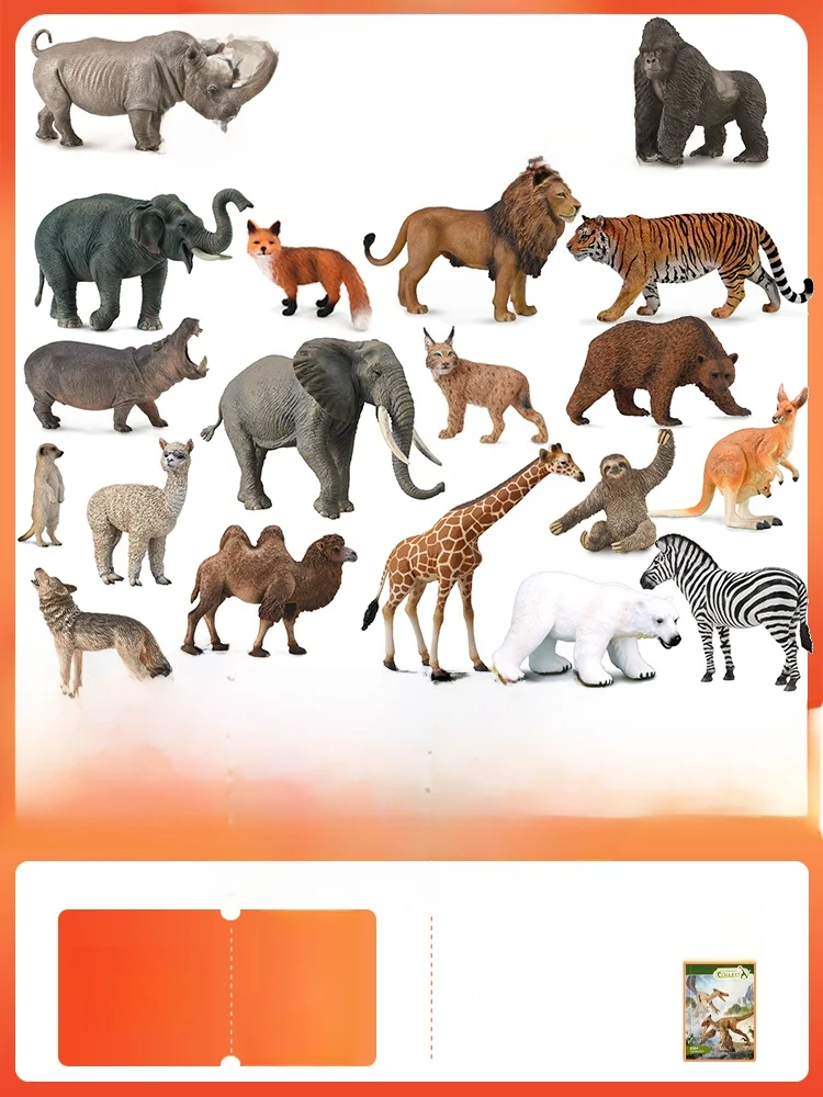 Collecta Wildlife Toy Models Elephant Zebra Lion Tiger Realistic Animal Dolls Static Pose Forest Land Animals for Ages 0-18