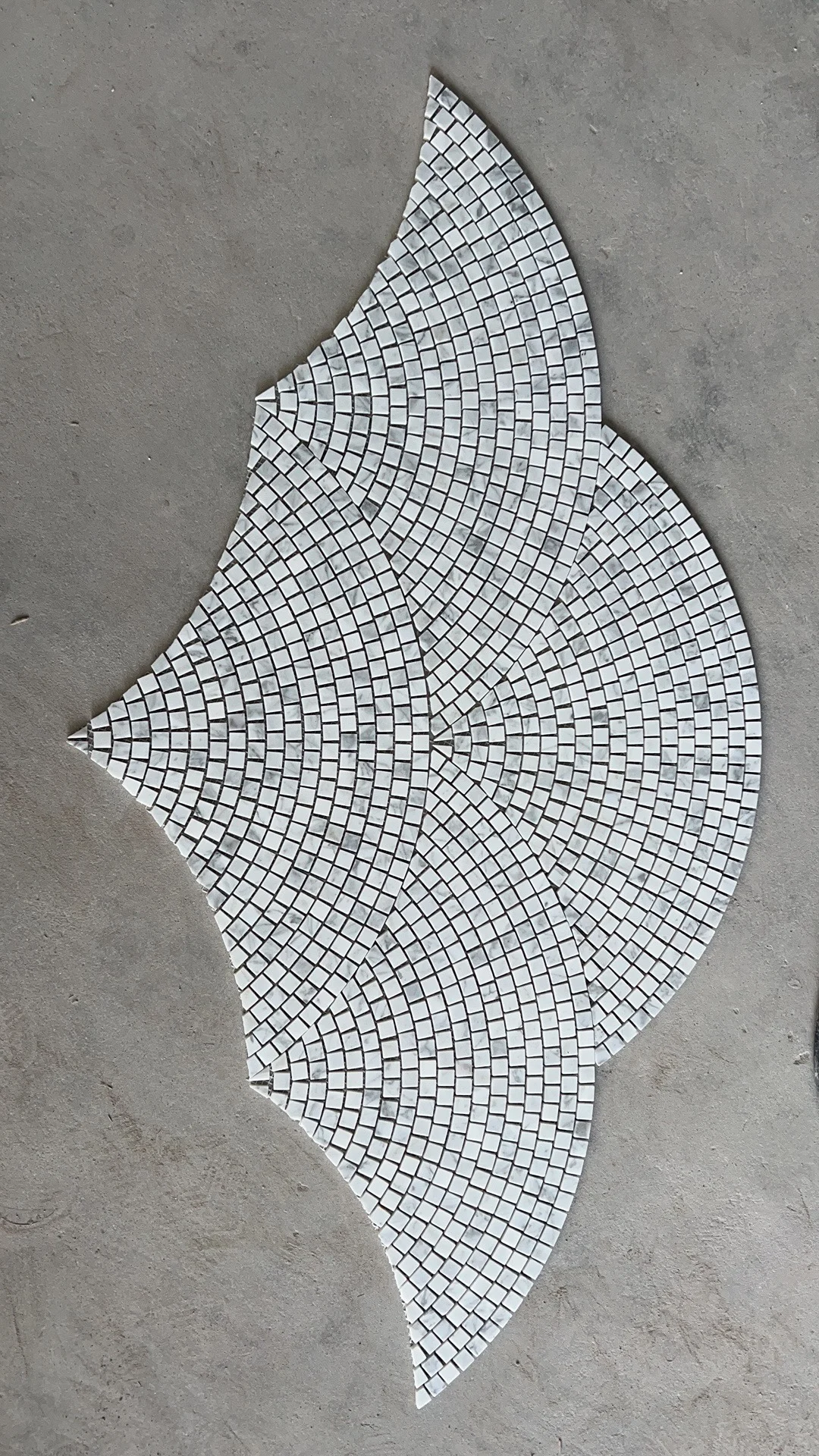 Factory direct sales of small particle stone fan mosaic. Living room TV background wall Bathroom decoration marble