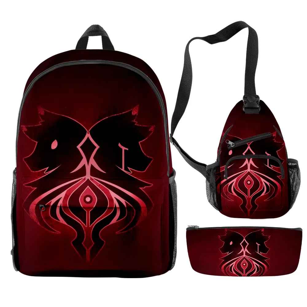 Conjunto de 3 peças aphmau como um gato japão anime meninos meninas dos desenhos animados mochila caixa caneta caso escola