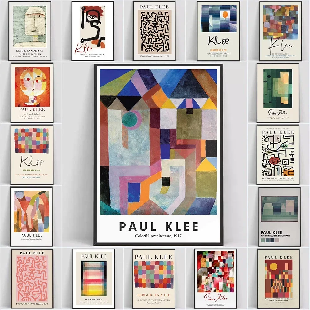 Modern Abstract Aesthetic Wall Art Paul Klee Minimalist Colorful HD Canvas Poster Print Home Bedroom Living Room Decoration