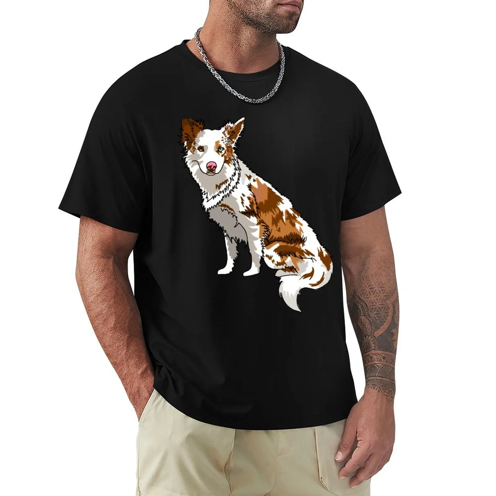 

Red merle border collie T-Shirt custom t shirt plain aesthetic clothes vintage t shirts T-shirt men