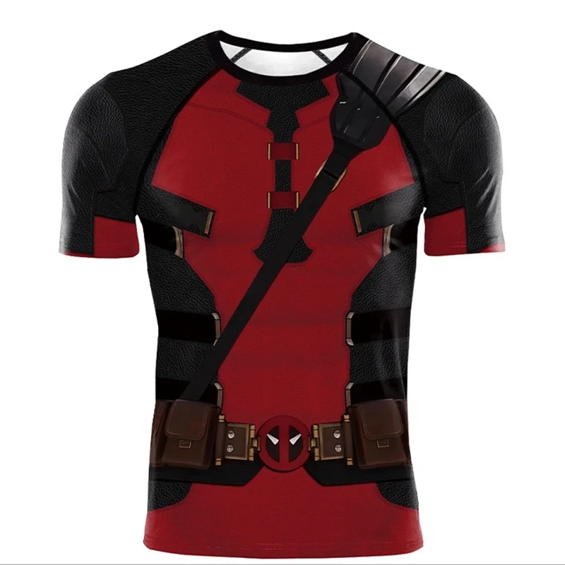 เสื้อยืดชุดคอสเพลย์ผู้หญิงลาย Deadpool 3ลาย Wolverine, เสื้อยืดกีฬาสำหรับผู้ชายเสื้อยืดแนวซูเปอร์ฮีโร่แทร็คสูทสำหรับงานปาร์ตี้