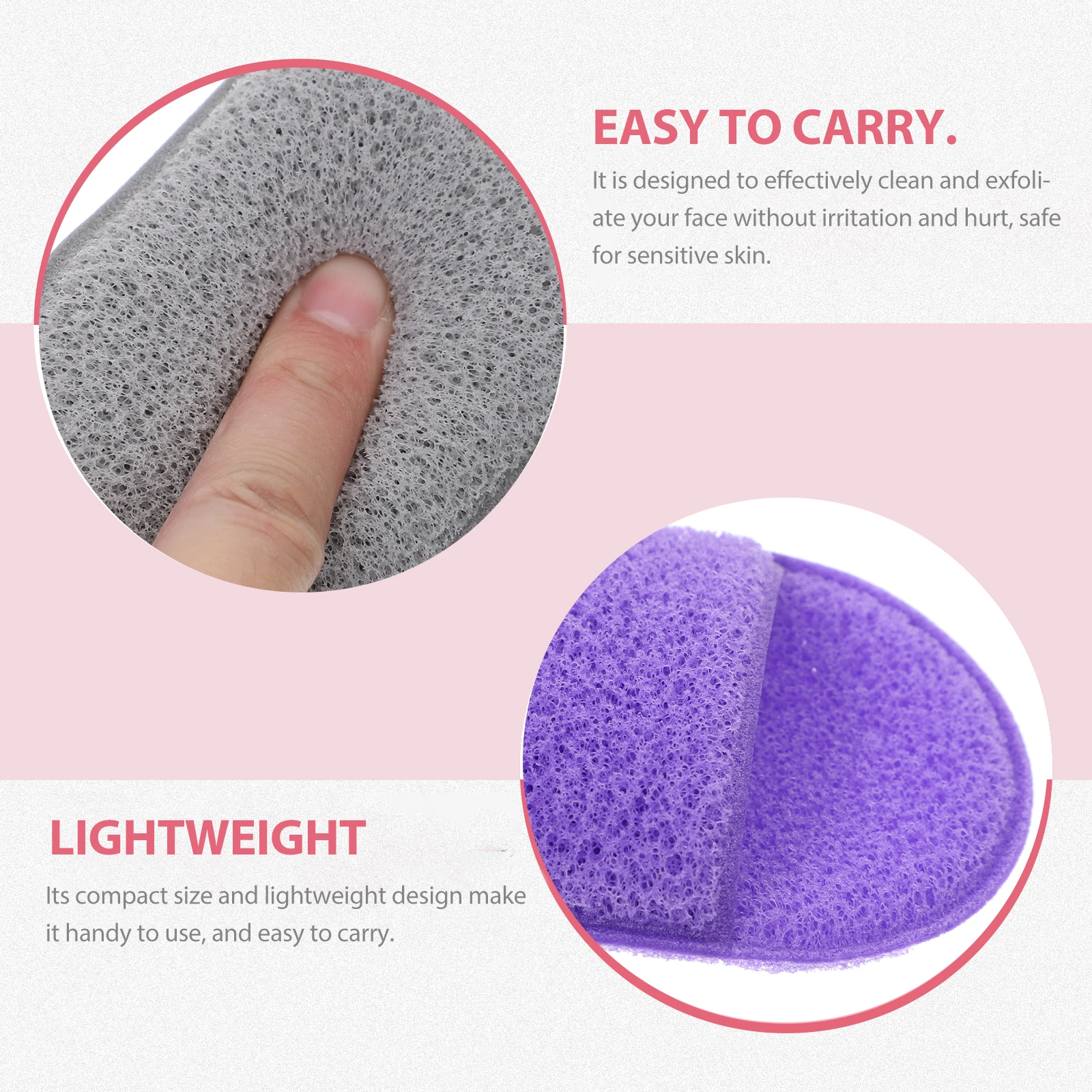 

Reusable Facial Sponges Cleansing Exfoliating Makeup Removal Pads Washable Face Sponges Soft Foams Women Girls