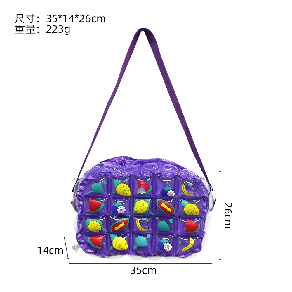 Seaside Vacation Pvc Stamp Inflatable Crossbody Bag Go Out Play Waterproof Handbag Family Travel Large Capacity Shoulder Bag view 6