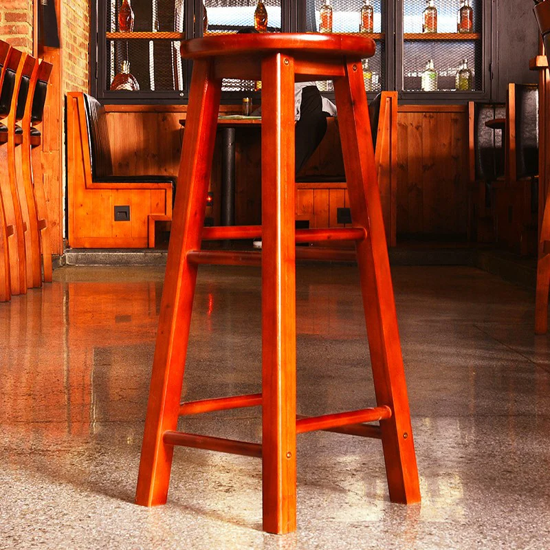 Bar Chair Solid Wood Stool For Home Nordic Retro High Stools Living Room Chair Taburete Furniture Muebles Tabouret Стул Стулья