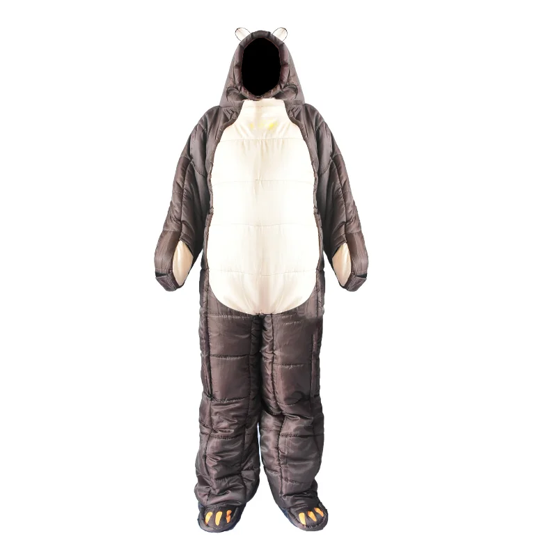 

Bear-shaped brown bear camping winter outdoor warm sleeping bag hospital watch vigil temporary rest human mummy sleeping bag