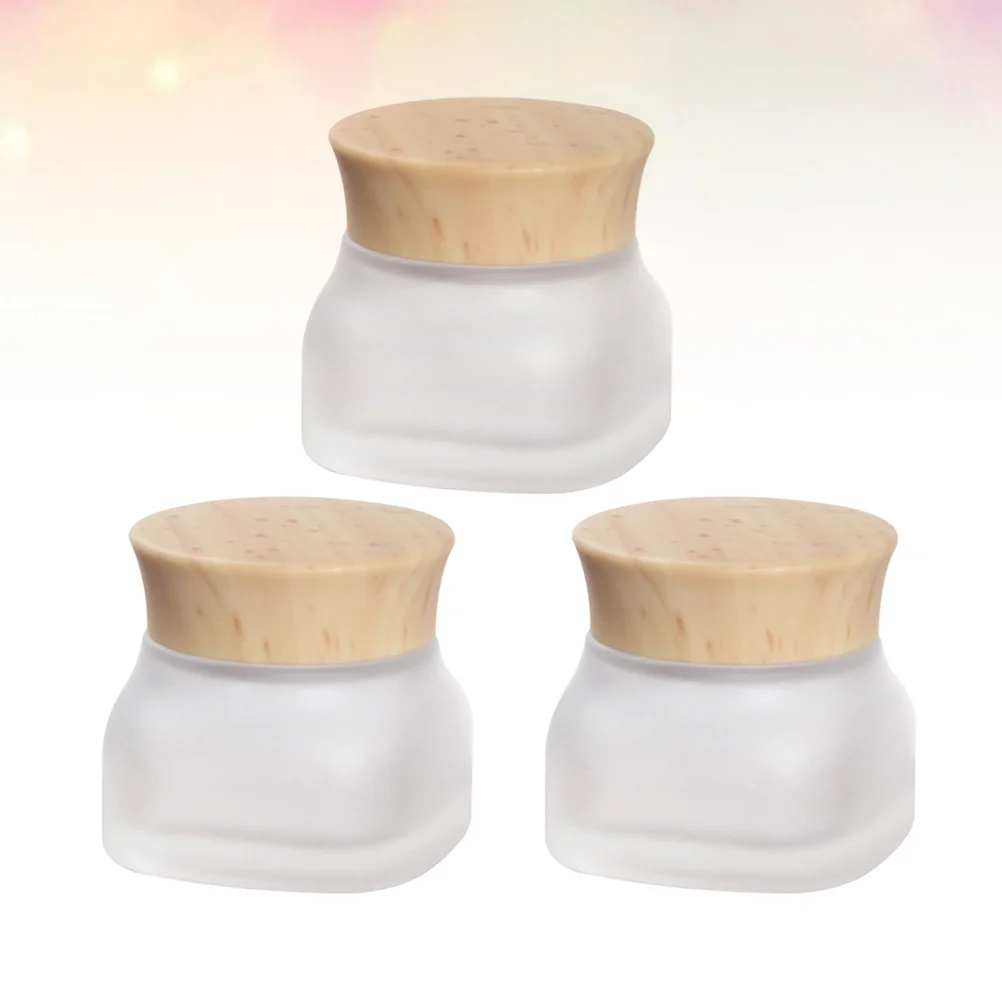 Tarro de cosméticos de vidrio esmerilado, dispensador vacío cuadrado para cremas, muestras de polvo, tapa de almacenamiento de viaje, sello, dispensador de vidrio vacío, 3 uds.