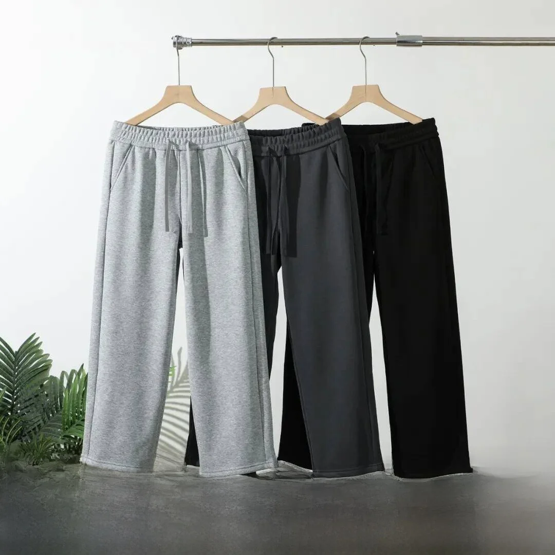 

Утепленные прямые брюки на флисовой подкладке для мужчин: теплые повседневные штаны из смесового хлопка и полиэстера для осени и зимы