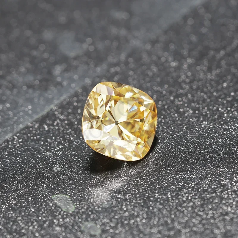 PTX Ausgezeichnete lose Moissanit Champagner europäischen Kissenschliff 1-5ct VVS GRA zertifizierte Diamantperlen für die Schmuckherstellung Charms