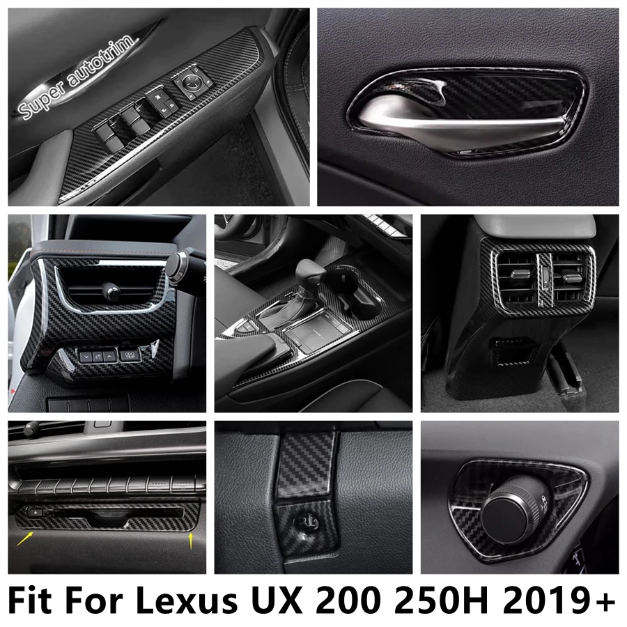 

Head Lamp / Window Lift / Handle Bowl / Gear Shift Panel Cover Trim For Lexus UX 200 250H 2019 - 2024 Carbon Fiber Accessories