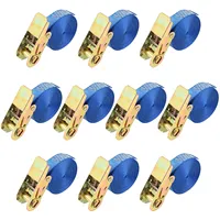FIXKIT 10Pcs Tension Belt Lashing Straps Tie Down Straps Adjustable 6M Long Quick Release Buckle Durable Logistic Cargo Straps