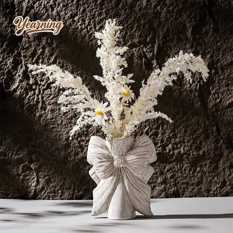 

European Style White Ceramic Vase, Luxury Hydroponic & Dry Flower Vase, Elegant Home Decor with Gift Box