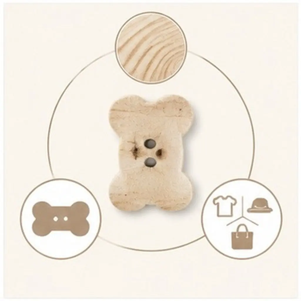 100 botones de madera con diseño de hueso, con dos agujeros, kit de costura para proyectos de bricolaje, ideal para ropa, sombreros, bolsos, zapatos, joyería y manualidades. Decoración hecha a mano.