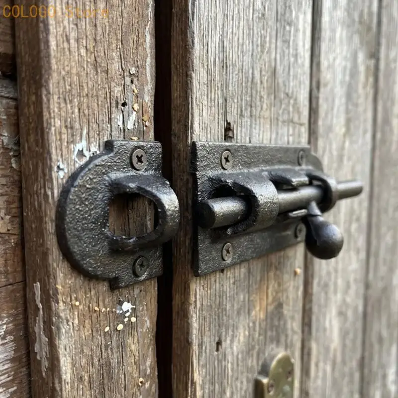 Metal Door Bolt Lock with Screws for Cabinet, Bedroom, Bathroom Use D0LD