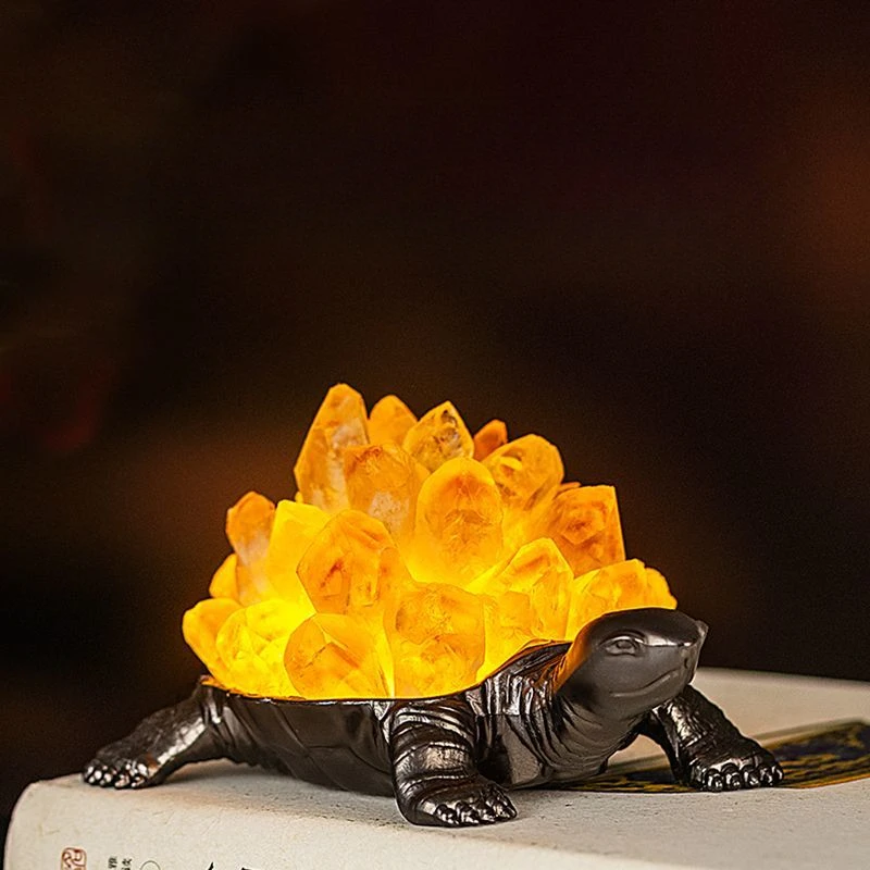 

Natural Topaz Turtle Decoration for Living Room, Handwork Crystal Cluster, Household Cute Creative Fortune Turtle, Desktop Decor