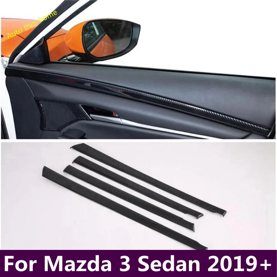 

Inner Door Handle Armrest Decoration Panel Cover Trim Fit For Mazda 3 Sedan 2019 2020 ABS Carbon Fiber Look Car Accessories