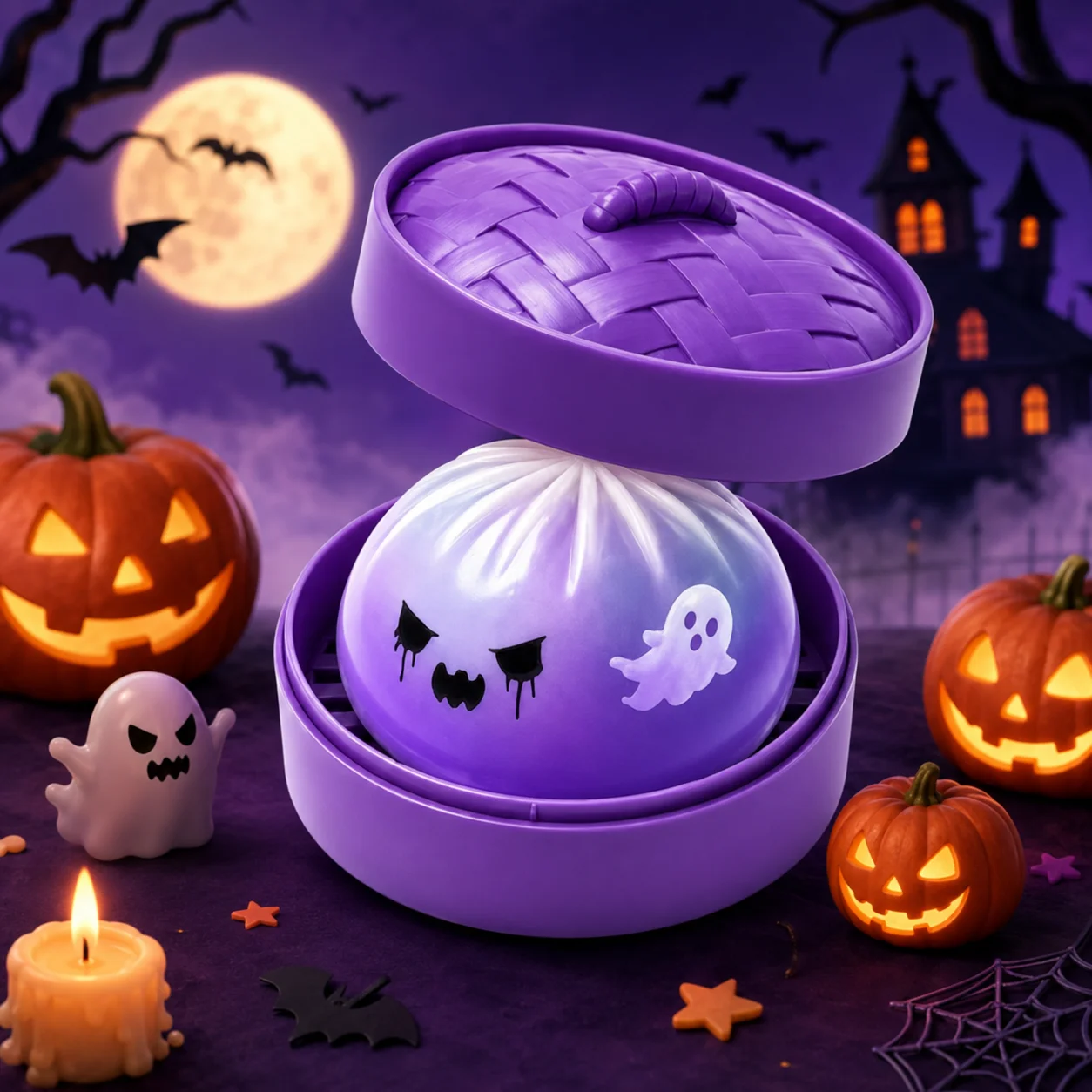 Kids Toys Dumplings - Mainan Squishy Bola Hantu Halloween Berkilau,