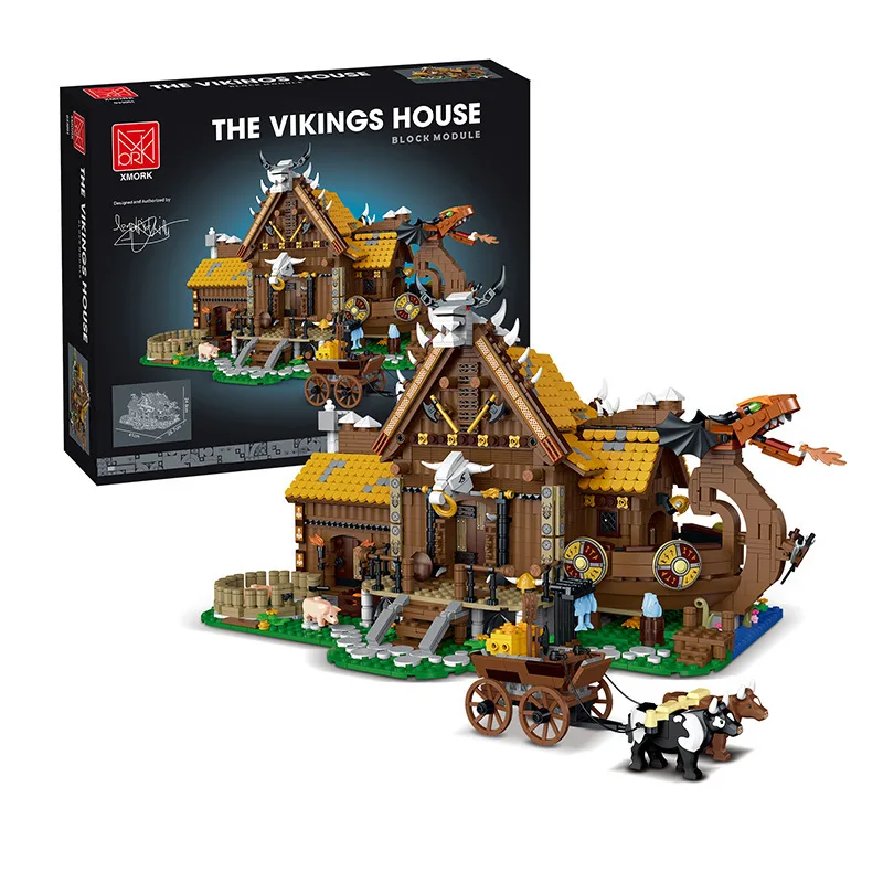 

2024 New MOC Creative History The Vikings House Building Blocks Construction Kit for Adults Bricks Assembling toys for Boys Gift