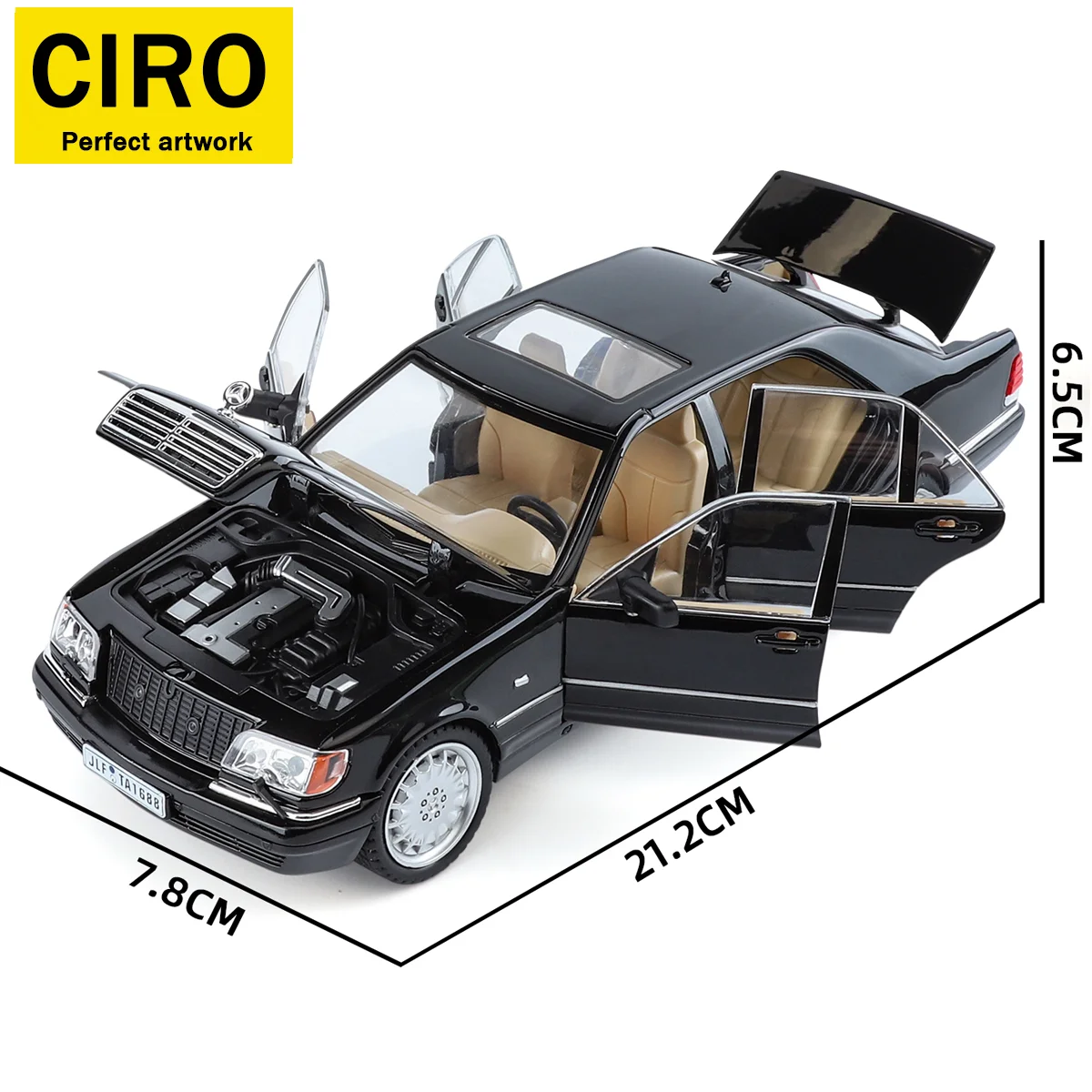 بنز W140 سبيكة يموت الصب مركبة ، 1/22 النمر رئيس بن لعبة مجسمة ، سيارة جمع حلية ، الأولاد سيارة لعبة مجسمة هدية الكريسماس