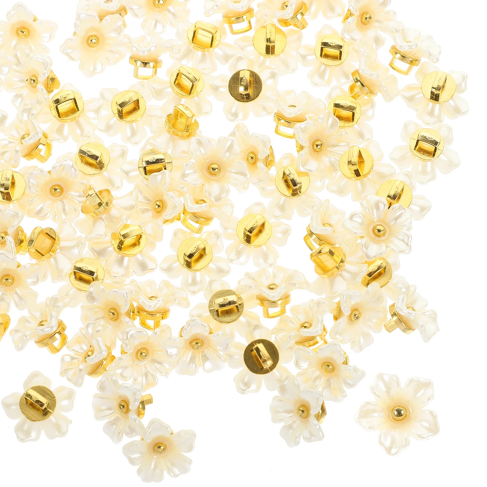 

100 Pcs Buttons Sewing Clothes DIY Plastic Flower Shape Clothing Embellishments Clothing Button Strong Durable