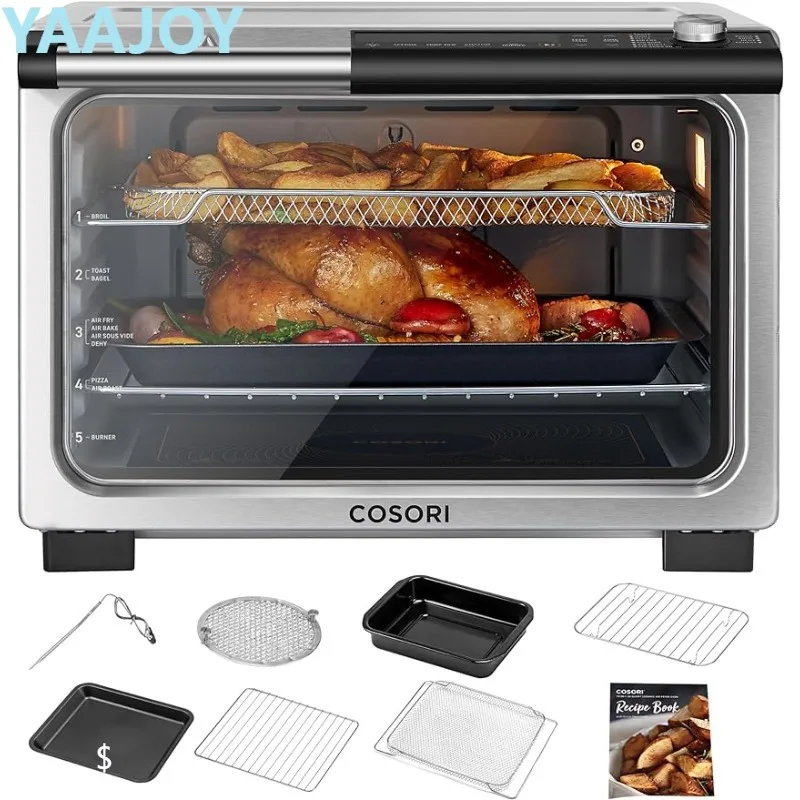 

COSORI 13-in-1 26-Quart Ceramic Air Fryer Toaster Oven Combo, Flat-Sealed Heating Elements for Easy Cleanup, Innovative Burner F