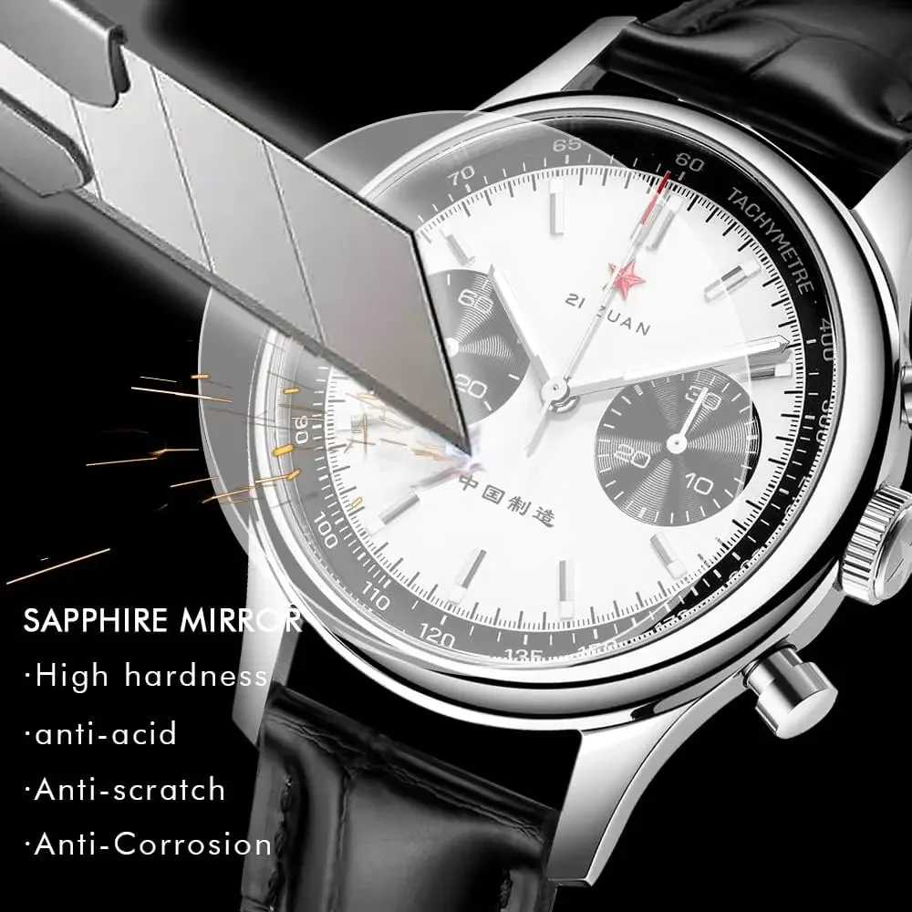 Seagull Movement Watch for Men, Aviation Chronograph, Sapphire, ST1901, New China, 40mm, 1963