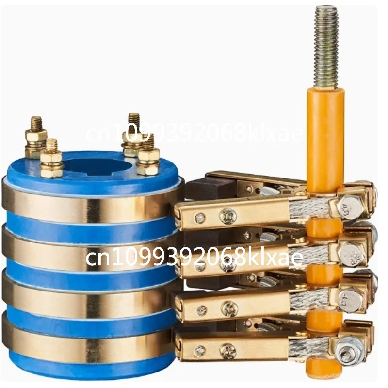 Four-way collector ring assembly Conductive slip ring Copper carbon brush bracket