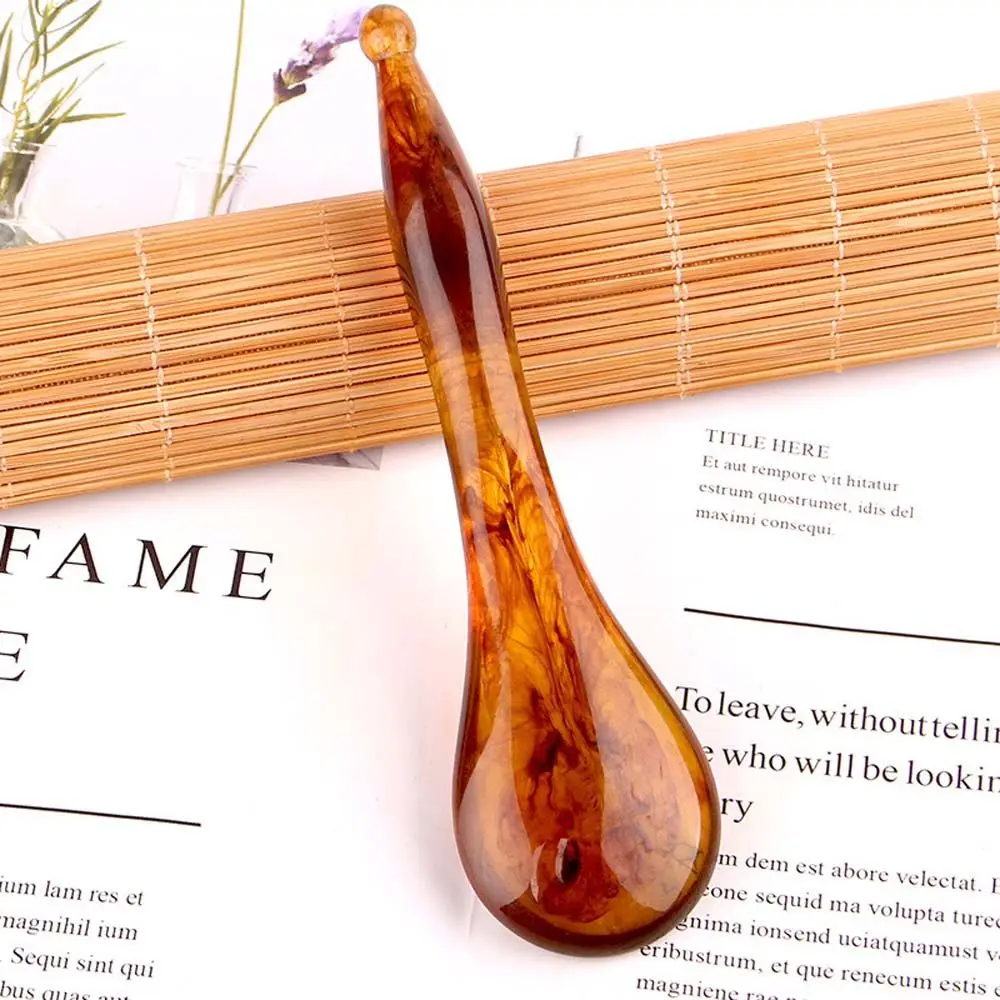 Acupuncture Portable Facial Gua Sha Eye Spoon Shape Natural Jade Massage Tools Gua Sha Scraper Massage Wand Gua Sha Stick