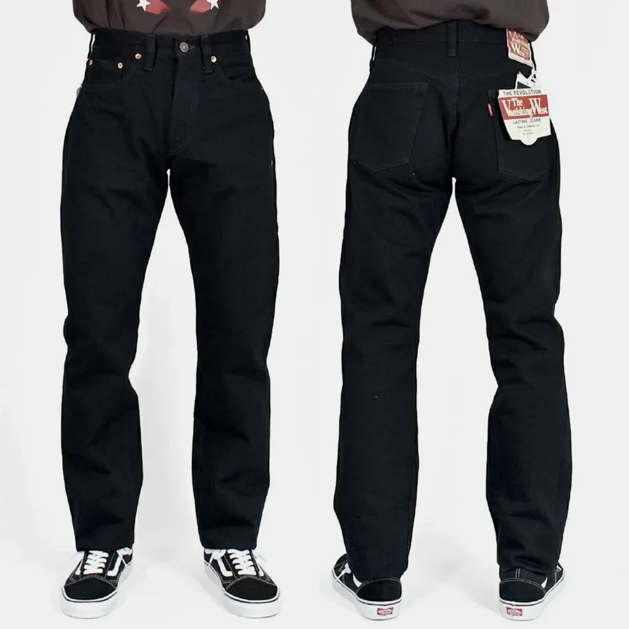 FREEWHEELERS & CO Lotto 601 Jeans neri con orecchie rosse da 14 once