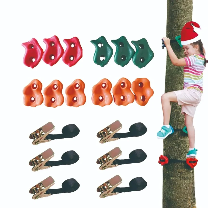 Kids Outdoor Obstacle Course Set Backyard Gym Training Mesh Ladder Rotating Activity Play Gear