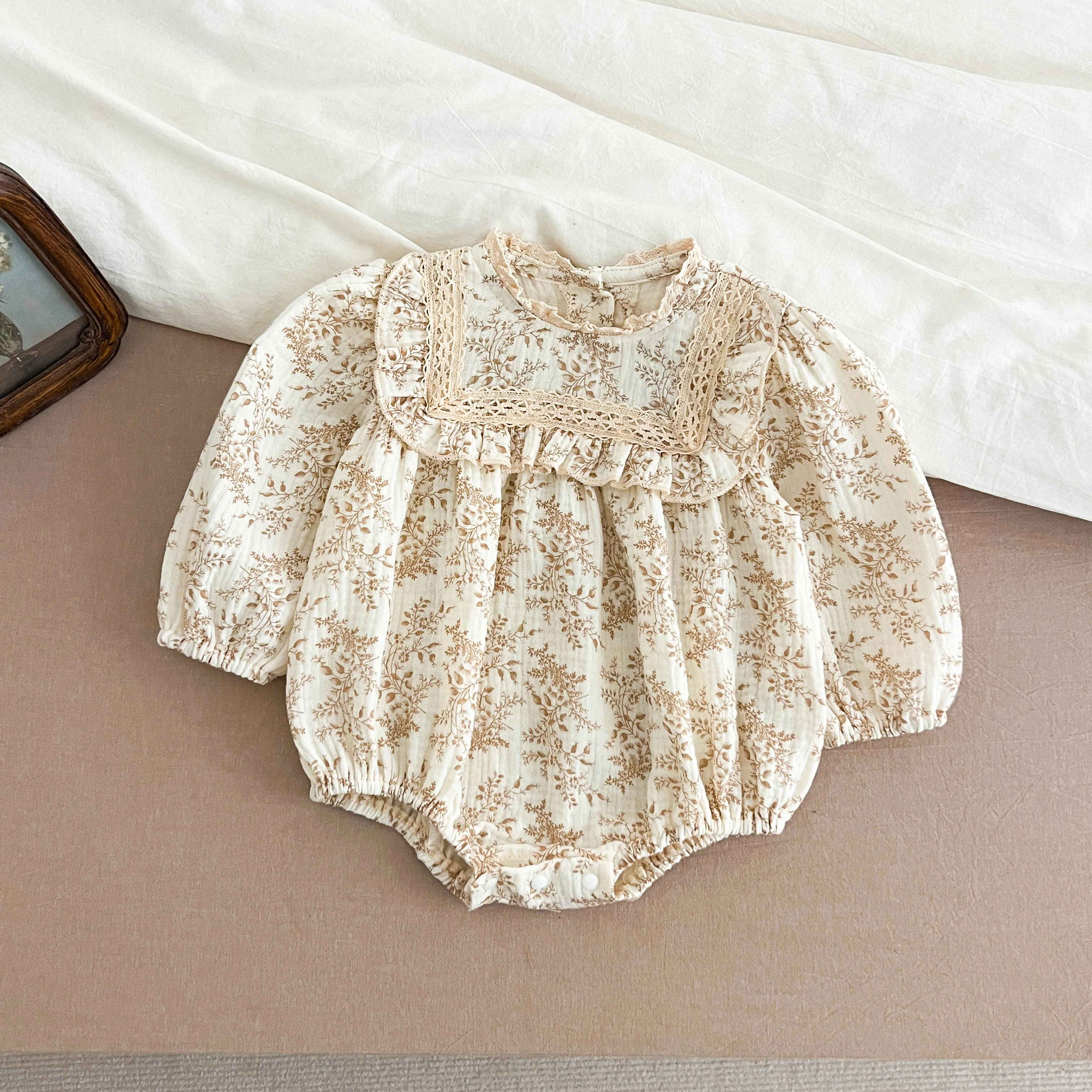 Neue Schwestern Kleid Infant Baby Mädchen Spitze Kragen Kleid Strampler Kinder Mädchen Vintage Blumen Prinzessin Kleid Familie Kleidung Strampler – Detail 5