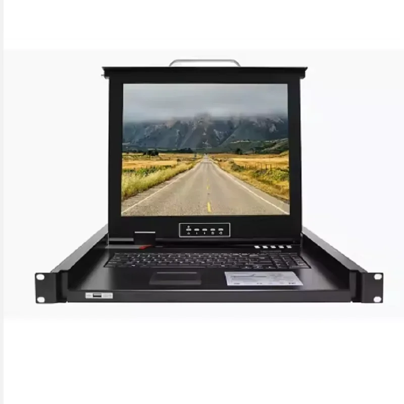 Humanized Design KVM Drawer 19 Inch 1U Rack Mount 17 Inch LED KVM Switch With Touch Pad+Mouse Support USB+PS2 Local Console