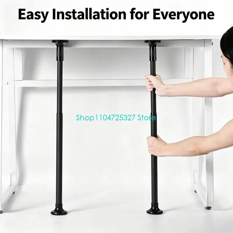 D8KF Stainless Steel Adjustable Support Telescopic Cabinet Brace Rod for Wardrobe Vanity and Bathroom Storage Support