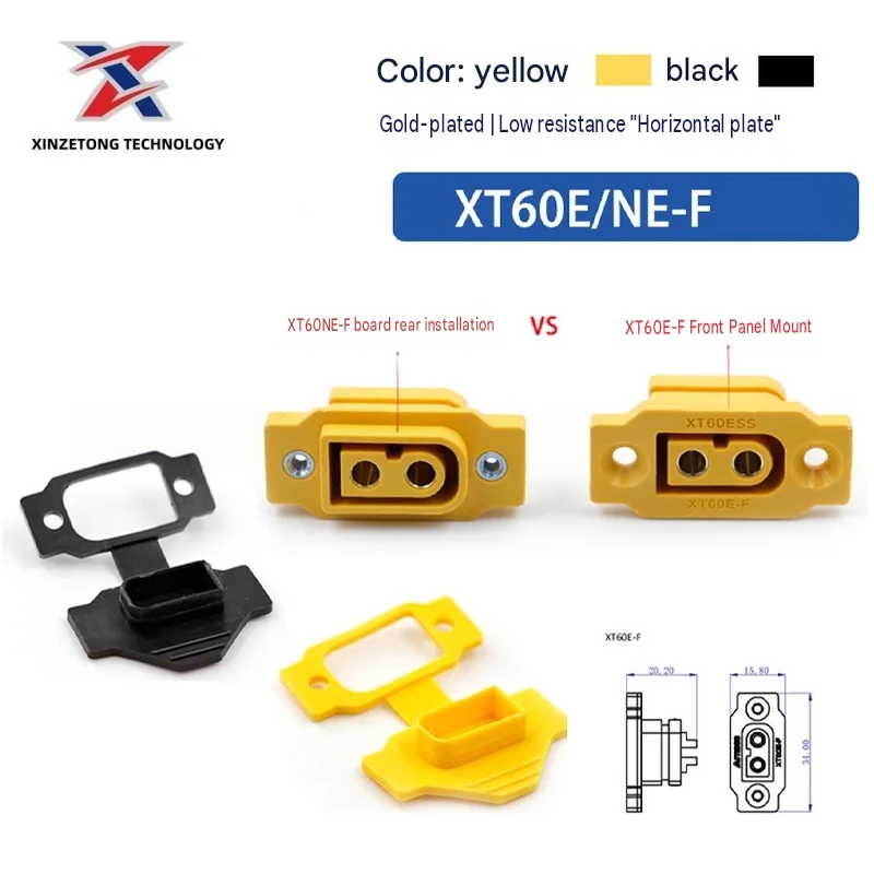 Amass XT60E-F Genuine Female Head Model Airplane Power Fixed Battery Interface Connector Model Motor