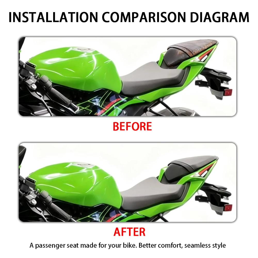 

Motorcycle Replacement Back Passenger Seat Cover Cushion Fit For Kawasaki Ninja ZX-6R 636 ZX6R 2019 - 2021 2022 2023 2024 2025