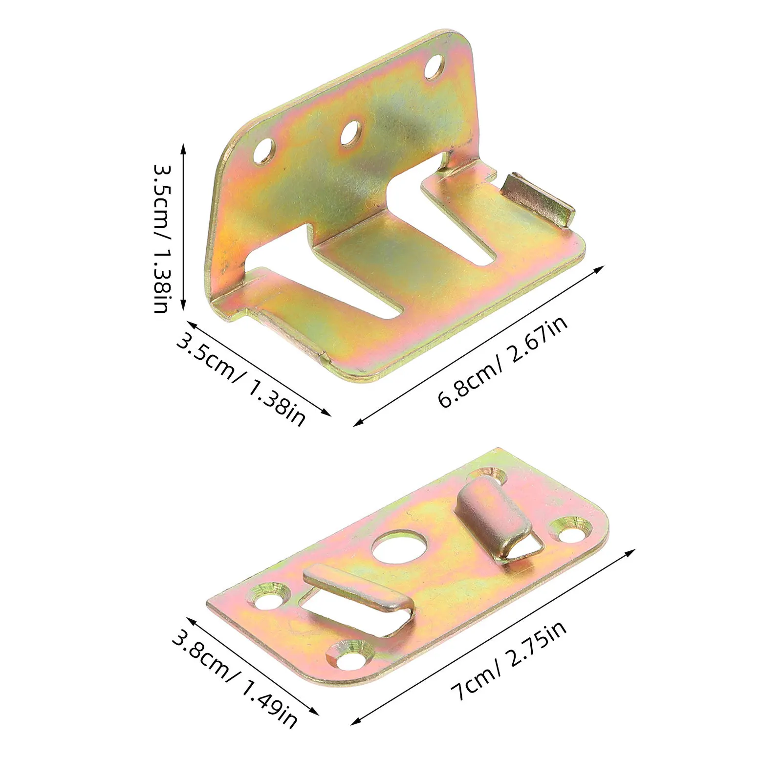 

6pcs Rail Bracket Fastener U-Shaped Hinge Buckle Bed Slat Connector Thickened Metal Support Bracket For Bed Frame Hardware