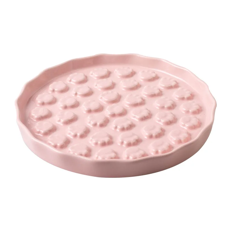 Slow Feeders Plates for Cats Dogs Pet Food Bowl Ceramic Utensils