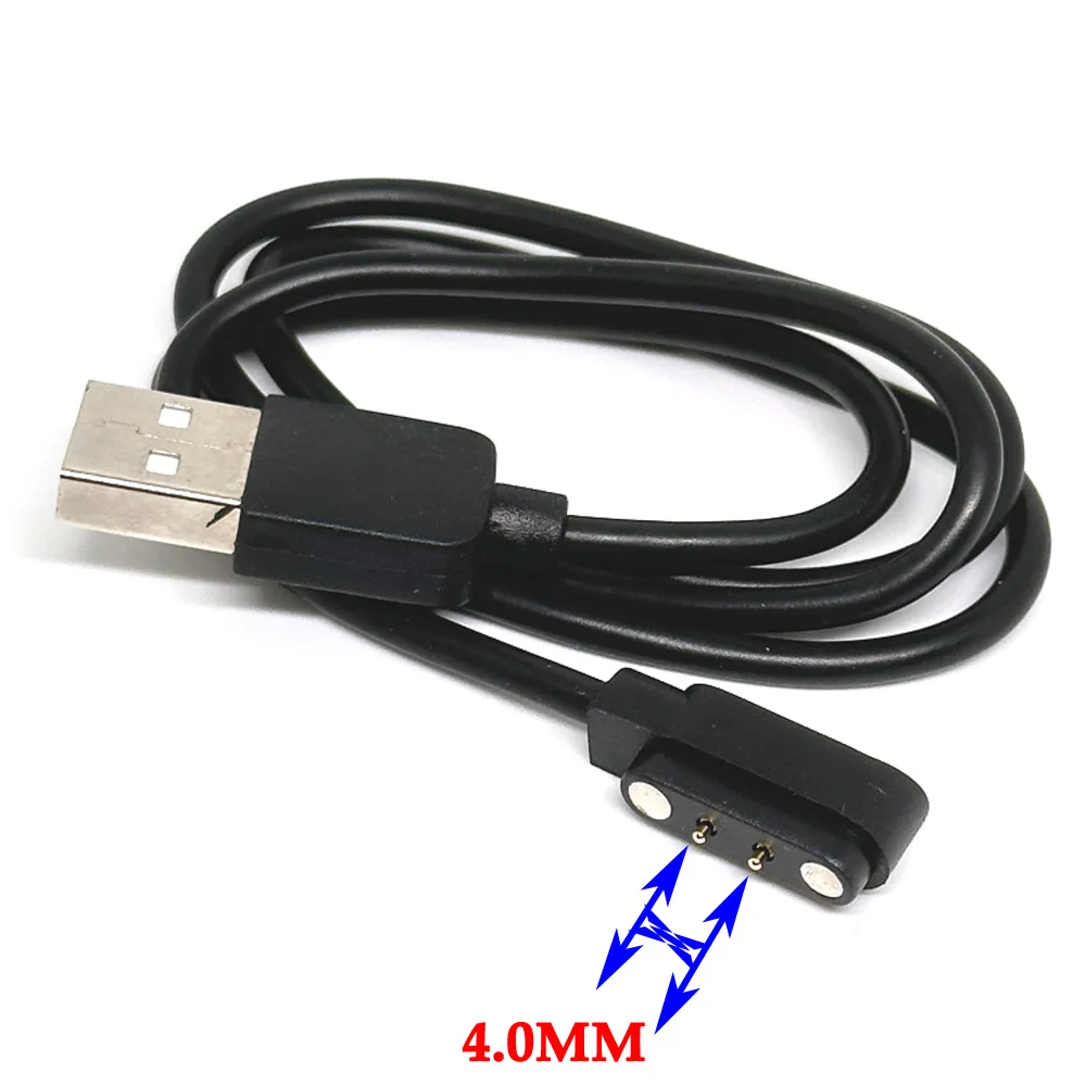 100PCS 2pin 4mm Magnetic Absorption Charging Cable USB Power Charger Cables for Children Men Smart Watch 99% Universal