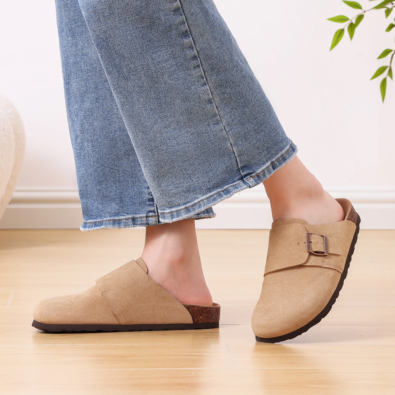 

Asgard/женские сабо, новые тапочки из коровьей кожи на плоской подошве, мужские удобные туфли-картофельные туфли на пробковой подошве, уличные пляжные сандалии с пряжкой