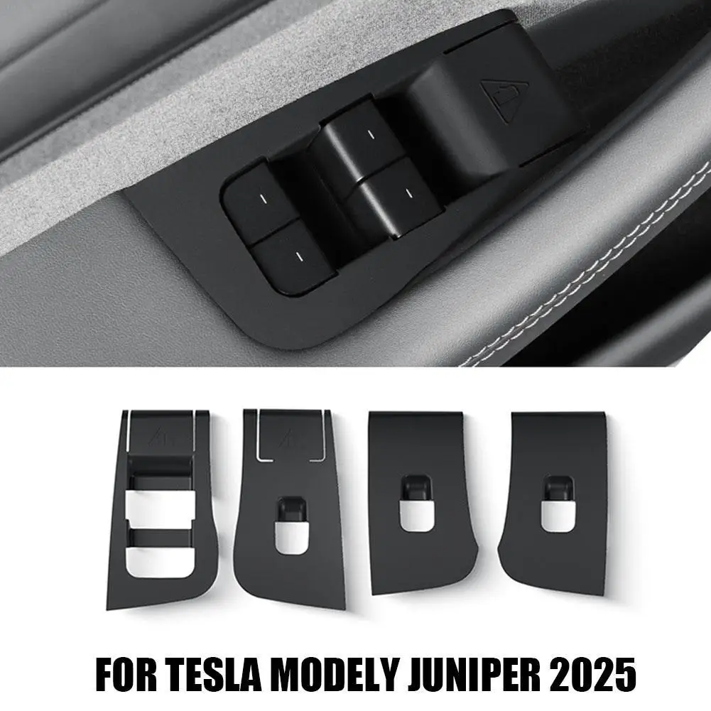 For Tesla Model Y Juniper 2025 Window Lifter Switch Buttons Silicone Door Open Handle Panel Protector Cover Stick Accessories