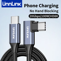 Unnlink USB C 3.2 Data Cable 90 Degree 20Gbps PD 100W Fast Charging Compatible Thunderbolt 3 For iPhone 15 16 Macbook Samsung