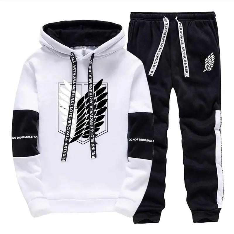 

QualityMens Tracksuit Printed Sweatshirts Sports Jogging Man Clothing Casual Streetwear Autumn Winter Single Piece Hoodie Pants