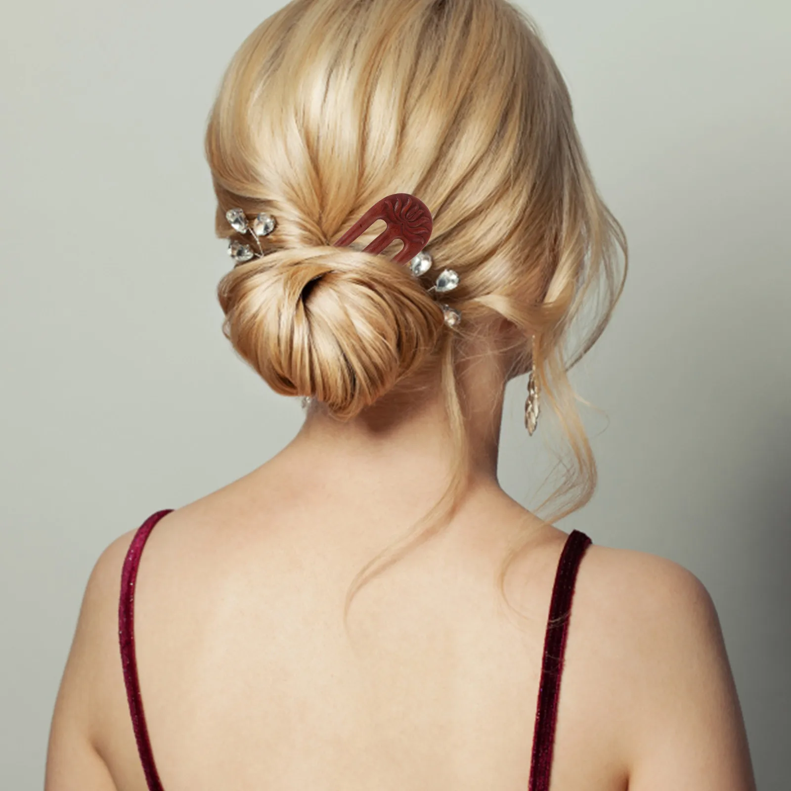 

Wooden Stick Sandalwood Hairpin Vintage Chinese Fork For Thick Long Bun Pins Women Hair Accessories French Hair Jewelry