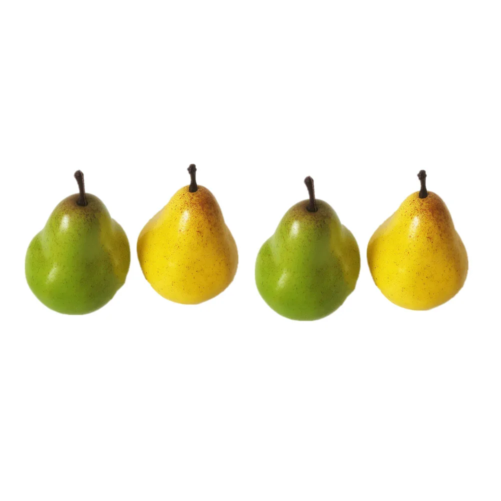 4 Pcs Artificial Pear Ornaments Fruit Model Simulation Pears Photography Props Fruits Shop Window Adornment Models Plant