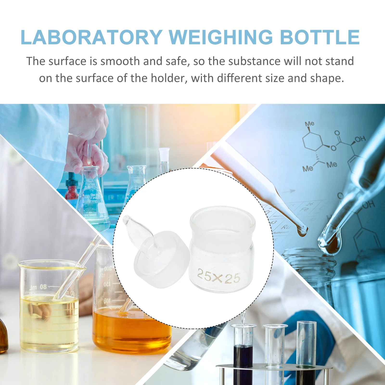 

5Pcs Laboratory Glass Sampling Weighing Bottles Durable Holder for Chemistry Experimental Use Experiment Weighing Bottles