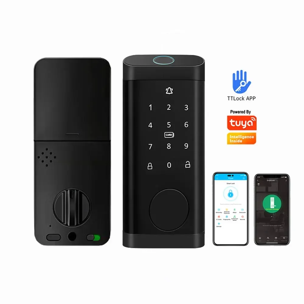 Waterproof Fingerprint Password Deadbolt Smart Door Lock Tuya Wifi Key Card Digital Door Lock Rfid Nfc TTlock Ble App Gate Lock