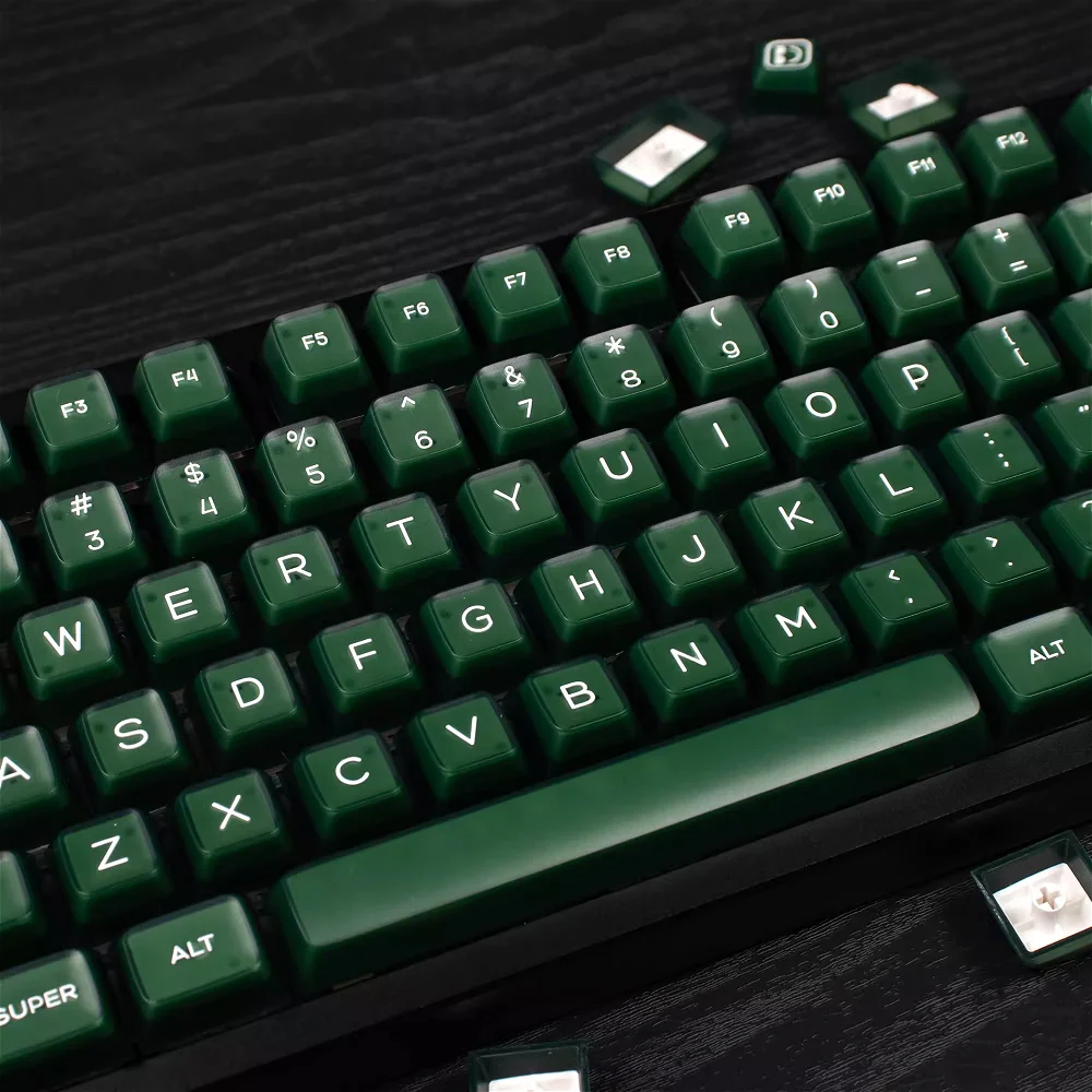 

Emerald Keycap Set ABS 142 Keys SA Height Smiley Double Layer Keycaps for 60/84/98/108 Mechanical Keyboard Skin ISO