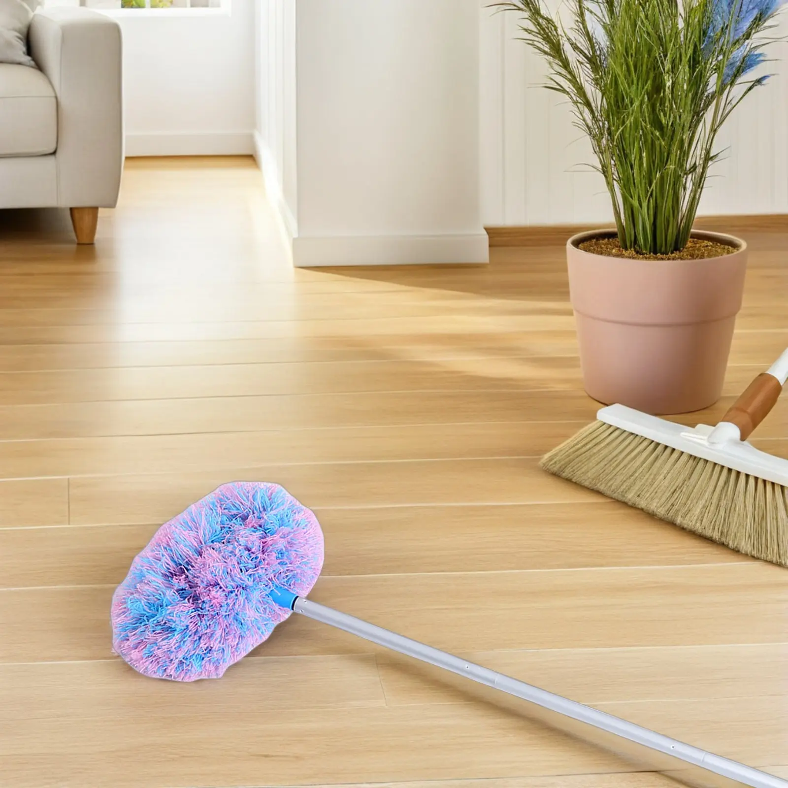 Detachable Ceiling Fan Cleaner Duster Circular Soft Brush for High Ceilings Light Fixtures Fan Blades Walls Furniture Reusable - view 2