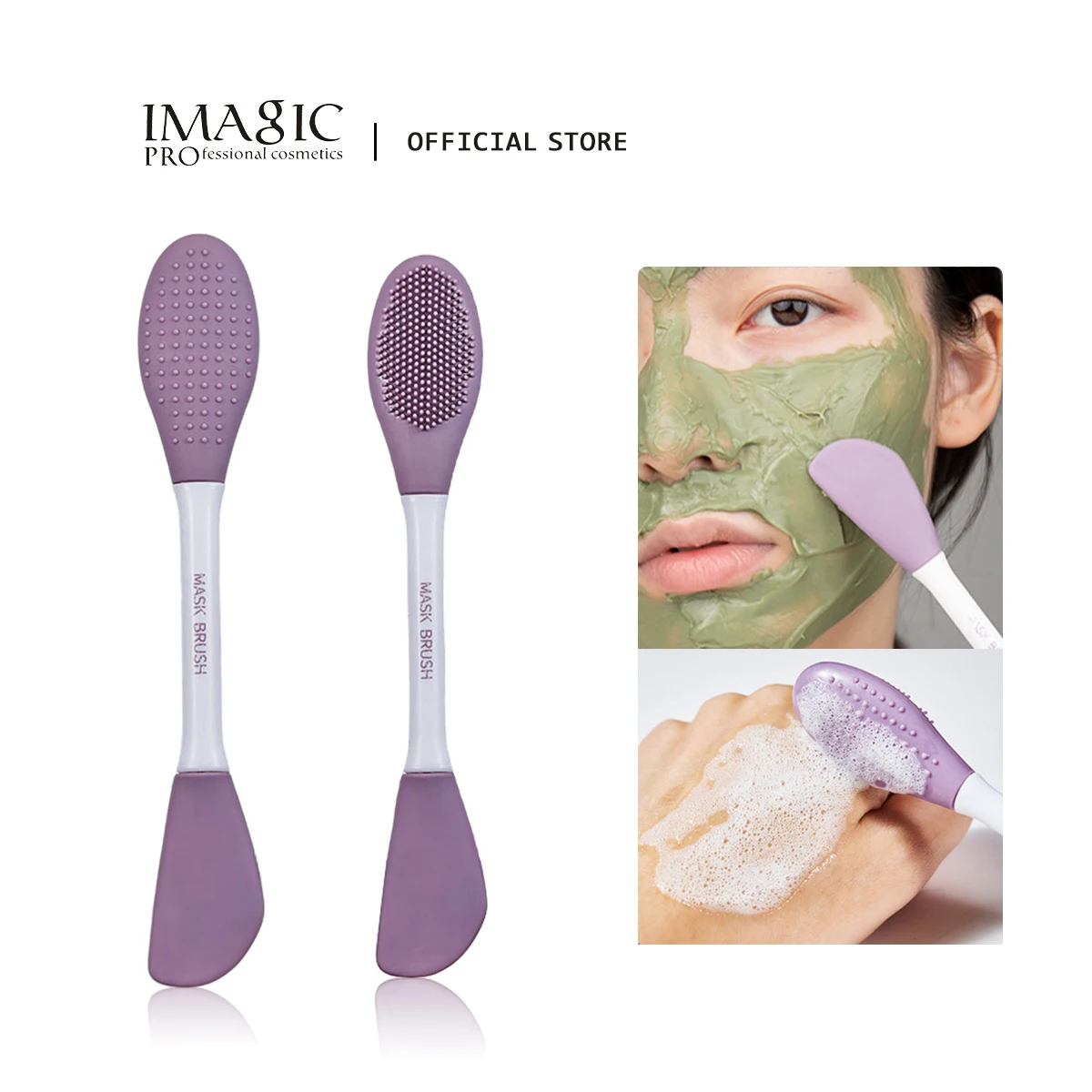 Cepillo de Silicona IMAGIC 2 en 1 para Limpieza Facial y Aplicación de Mascarillas, Exfoliante para el Cuidado de la Piel, Herramienta para Limpiar Poros y Puntos Negros en Profundidad
