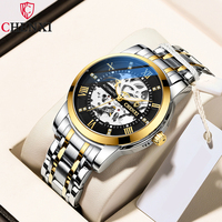 CHENXI New Men‘s Watches Skeleton Tourbillon Mechanical Automatic Watch For Men Classic Stainless Steel Waterproof Wristwatch